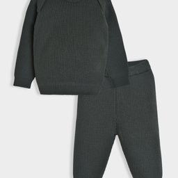 Mi Arcus Full Sleeves Solid Thermal Top With Coordinating Pajama Set - Green-picture-44