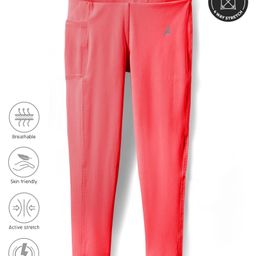 Pine Active Knit Full Length Premium Ultra Comfort Super Stretch Aero Soft Solid Color Leggings - Red-picture-16