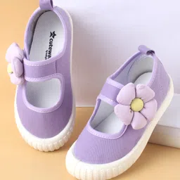 Cute Walk by Babyhug Casual Shoes with Velcro Closure & Floral Applique - Purple-picture-38