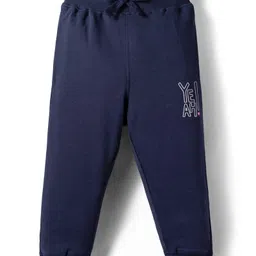 Doreme Sinker Knit Full Length Lounge Pant With Text Print - Navy Blue-picture-20
