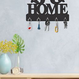 OLIVE TREE Black 5 Hooks Wooden Key Holder-picture-34