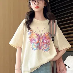 LULU & SKY Girls Animal Printed Round Neck Raglan Sleeves Pure Cotton T-shirt-picture-25