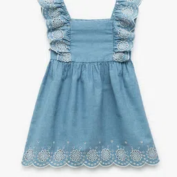 Koton Girls Square Neck Cotton A-Line Dress-picture-12
