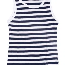 COCOON ORGANICS Pack Of 2 Sleeveless Rugby Striped Vests - Black & White image 2