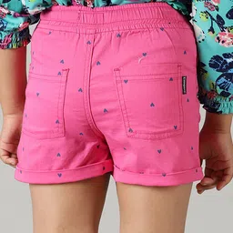 Kiddopanti All Over Heart Printed Roll Up Shorts - Pink image 3