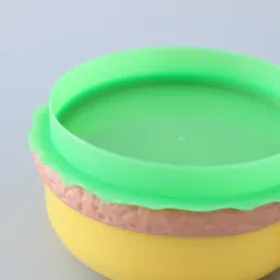 fab n funky Burger Shape Lunch Box with Spoon- Yellow image 3