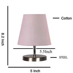 Devansh Grey cotton Round Metal Steel Table Lamp image 3