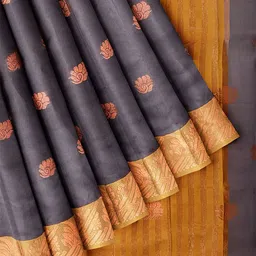 The Chennai Silks Floral Woven Design Zari Arani Saree With Blouse Piece image 3