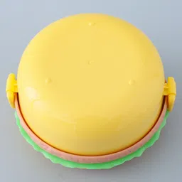 fab n funky Burger Shape Lunch Box with Spoon- Yellow image 5