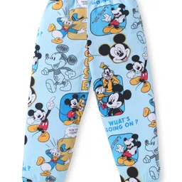 Babyhug Disney Single Jersey Knit Full Sleeves Night Suit with Mickey Mouse & Friends Graphics - Light Blue image 5
