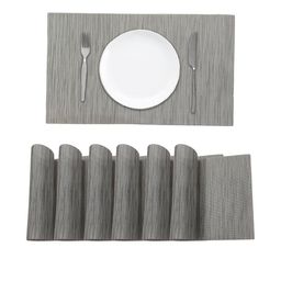 Black gold Pack of 6 Silver PVC Dining Table Placemats-picture-40