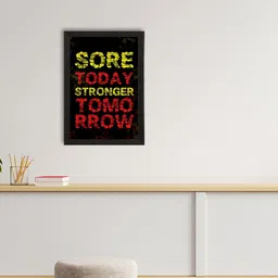 eCraftIndia Black & Red Sore Today Stronger Tomorrow Motivational Quote Satin Matt Textured UV Art Painting image 2