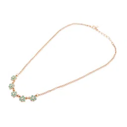 Zaveri Pearls Gold-Plated & Green Enamelled Chain image 4