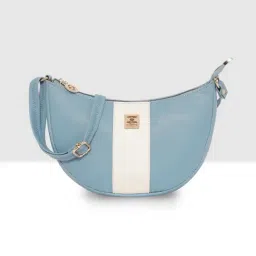 Esbeda Light Blue Textured Small Hobo Bag image 2