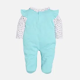 Baby Go Kids Blue & White Printed Pure Cotton Rompers image 2