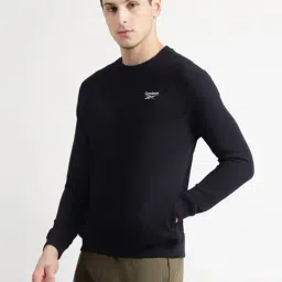 Reebok Black Cotton Regular Fit Sweatshirt image 3
