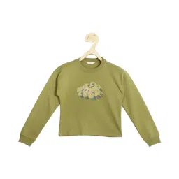 Peter England Kids Olive Printed Full Sleeves Sweatshirt-image-98