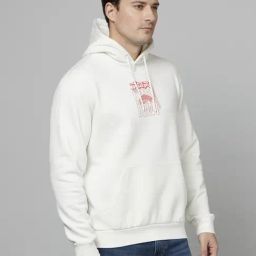 celio celio* White Regular Fit Printed Hooded Sweatshirt-picture-43