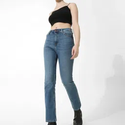 Only Blue Cotton Regular Fit High Rise Jeans image 4