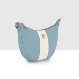 Esbeda Light Blue Textured Small Hobo Bag image 4