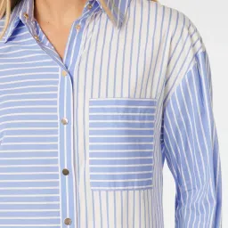 Forever New White & Blue Striped Shirt image 4