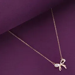 Kai Jewel Sterling Silver Rose Gold Chic Bow Necklace-picture-42