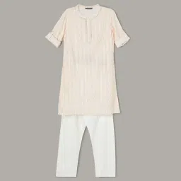 Melange by Lifestyle Kids Pink Printed Regular Fit Kurta Set-image-52