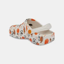 Pantaloons Junior Off-White & Orange Back Strap Clogs image 4
