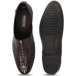 Fausto Men's Dark Brown Casual Juttis image 4