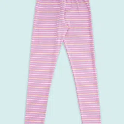 Pantaloons Junior Lilac Striped Leggings-image-82