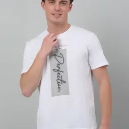 Cantabil White Regular Fit Printed T-Shirt-picture-18