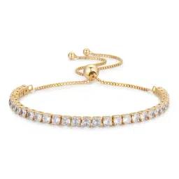 Peora Gold Plated Cubic Zirconia Studded Adjustable Stylish Bracelet-picture-14