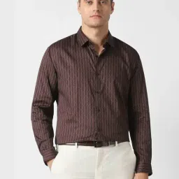 Van Heusen Brown Cotton Slim Fit Printed Shirt-picture-40