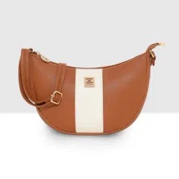 Esbeda Tan Textured Small Hobo Bag image 2