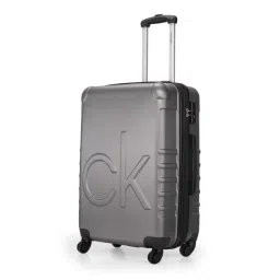 Calvin Klein Midtown Tour Dark Grey Textured Hard Cabin Trolley Bag - 66 cm image 4