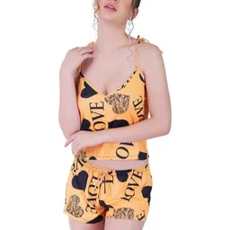 GuSo Shopee Women Yellow Nylon Baby Dolls-image-49