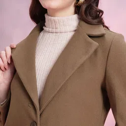 DressBerry Notched Lapel Flannel Overcoat image 3