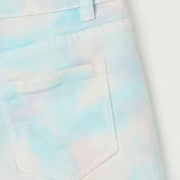 Fame Forever by Lifestyle Kids White & Blue Cotton Over Dyed Shorts image 4
