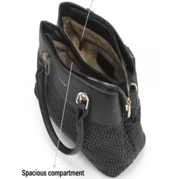 Mochi Black Textured Medium Satchel image 5