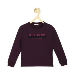 Peter England Kids Dark Purple Printed Full Sleeves Sweatshirt-picture-18