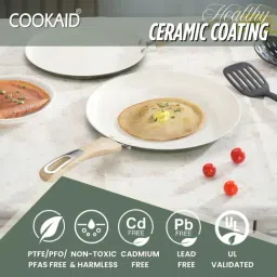 Cookaid ?Olive Green Aluminium Velora Series Non Stick Ceramic Dosa Tawa - Set of 2 image 5