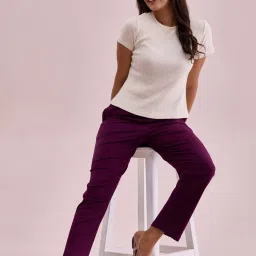 Go Colors! Maroon Mid Rise Pants image 4
