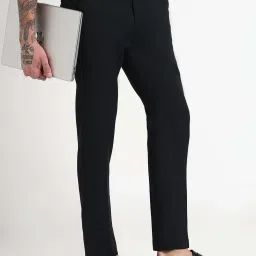 showoffff Showoff Black Slim Fit Formal Trousers image 4
