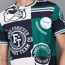 Fame Forever by Lifestyle Dark Green Cotton Regular Fit Printed T-Shirt image 4