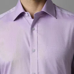 Louis Philippe Purple Cotton Regular Fit Texture Shirt image 4