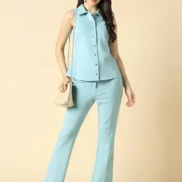 Allen Solly Blue Regular Fit Trousers image 4
