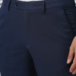 Van Heusen Navy Regular Fit Trousers image 4