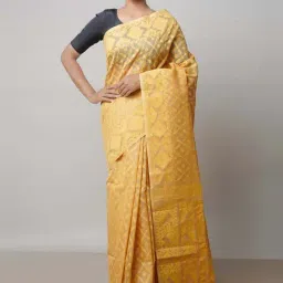 Unnati Silks Sand Beige Pure Cotton Woven Saree With Unstitched Blouse-image-29