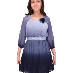 Cutecumber Kids Grey Solid  Dress with  Belt-image-87