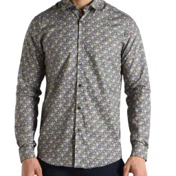 Simon Carter London Grey Printed Slim Fit Shirt-picture-13